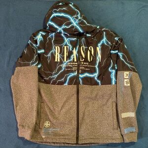 Reason Black and Gray Lightning Hoodie